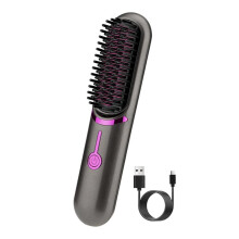 Escova Alisadora de Cabelo Sem Fio Escova Alisadora com Aquecimento Rápido Terceira Engrenagem Modelador de Cabelo Ajustável Pente de Aquecimento