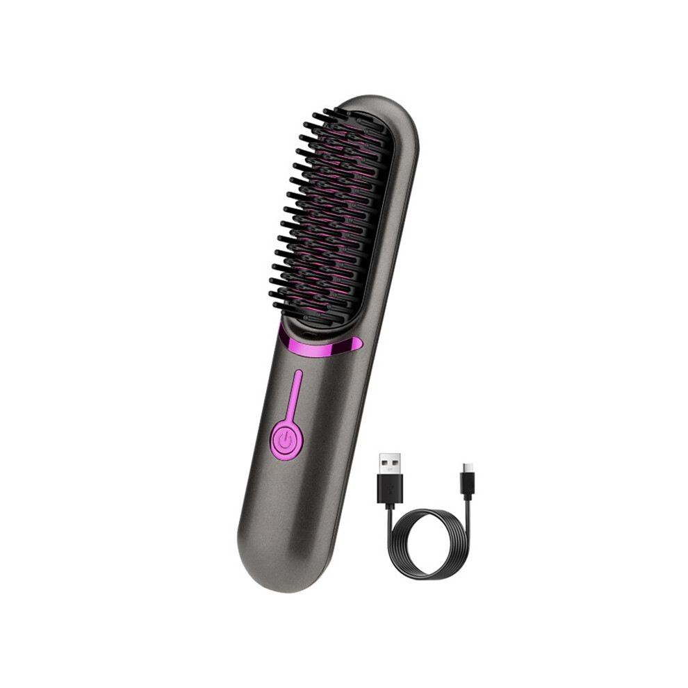 Wireless Hair Straightener Brush Fast Heated Straightener Brush Third Gear Adjustable Hair Curler Portable Heating Comb