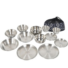 12 STUKS Outdoor Servies Set Draagbare Camping Servies Zelf Rijden Tour Barbecue Camping Thuis Eetkamer Kom Plaat
