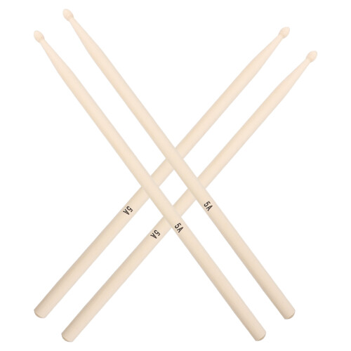 2Pares Baquetas De Arce Para Percusión Madera Resistentes Marrón Claro