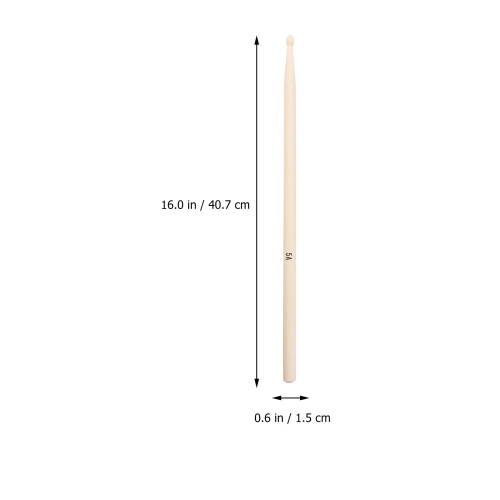 2Pares Baquetas De Arce Para Percusión Madera Resistentes Marrón Claro 1