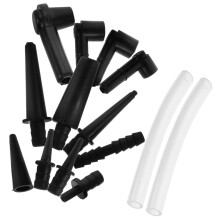 5Sets Durable Black Rubber Brake Fluid Exchange Adapters for Cars