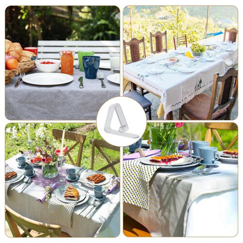 16 Pack Clear Plastic Tablecloth Clips, Transparent Plastic Table Cover Clamps, Picnic Tablecloth Holders 2