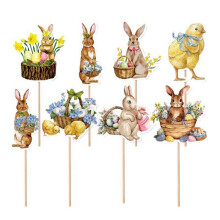 8 Pezzi di Decorazioni per Cupcake Stile Uovo di Coniglio Pulcino Carino, Festival di Pasqua, Feste di Compleanno, Decorazioni per Baby Shower.