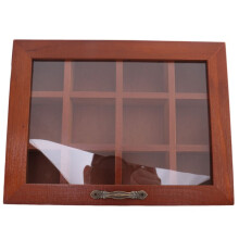 12 Grids Wooden Tea Bag Holder Sugar Packets Spice Pouches Storage Case Instant Coffee Bag Boxes with Clear Lid