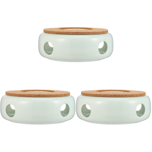 3 Pcs Ceramic Teapot Warmer Heating Base For Home Office 2