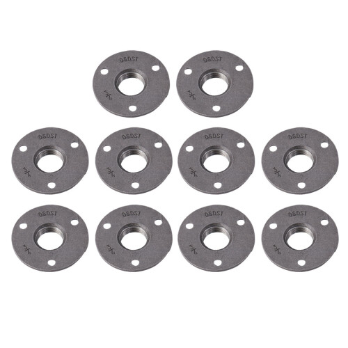 Industrial Black Threaded Floor and Wall Mounted Flanges