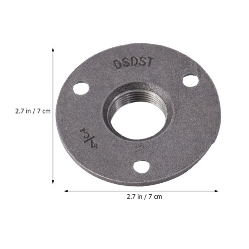 Industrial Black Threaded Floor and Wall Mounted Flanges 1