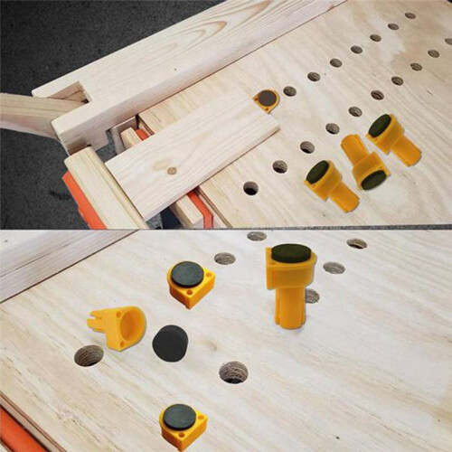 20Pcs Bench Dogs,Woodworking Table Stop with Non-Slip Pad Multipurpose Woodworking Accessories for Workbench 19mm 2