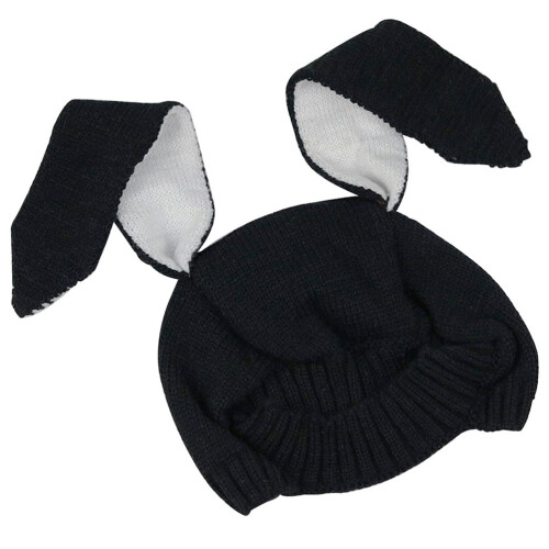 Gorro Con Orejas De Para Niños Negro Cómodo 1
