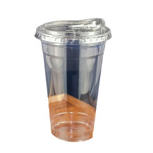 16 Oz Plastikbecher mit Direkttrinkdeckel Klarer Einwegbecher Verkostung