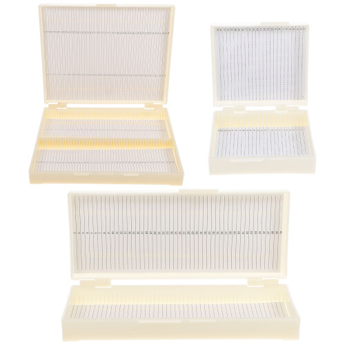 3Ud Estuches Portaobjetos Microscopio ABS Para Escuela Y Hogar 2