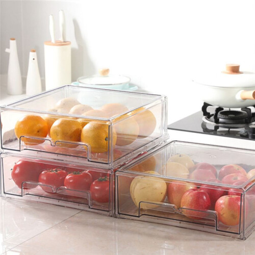 Refrigerator Drawers Stackable Fridge Organizer Bins for Refrigerator Organizers and Storage Size Large 2