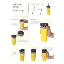 French Twist Cup, Becher für Kalte Getränke, Kaffee und Saft, Tragbare Kunststoffisolierung, Kaffeebecher mit Strohhalm, Pinguin