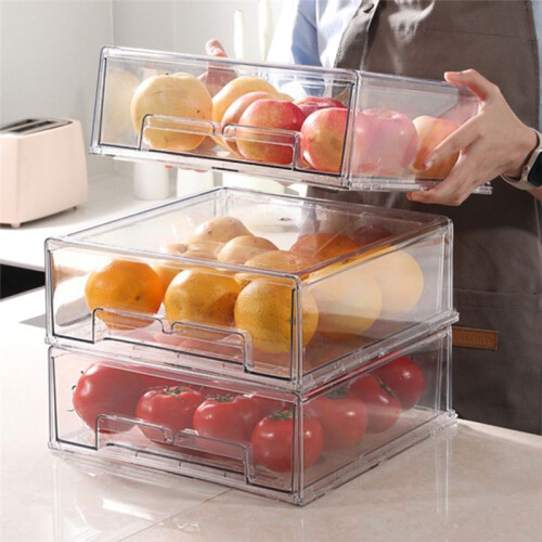 Refrigerator Drawers Stackable Fridge Organizer Bins for Refrigerator Organizers and Storage Size Large 1