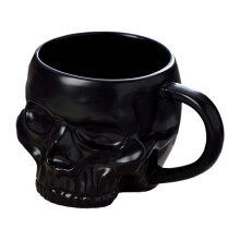 Taza de Cráneo de Halloween con Mango Sin Tapa Taza de Cerámica Taza de Leche de Cerveza de Agua Divertida Taza de Mocha Taza de Modelado Creativo,