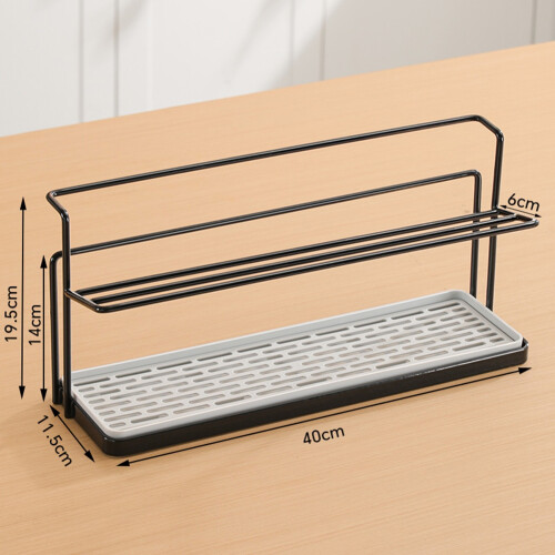 Bottle Drying Rack Cup Storage Rack with Drainage Tray Kitchen Mug Organizing Rack White 2