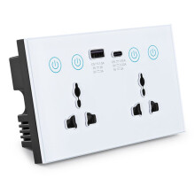 EU UK US Universal Plug Tuya WiFi White Socket with USB and Type-C Port Outlet Life