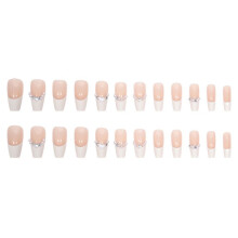 Press Nails, Pontas de Unhas Vestíveis com Coração de Borboleta de Diamante, Arte de Unhas de Alta Qualidade, Pontas de Unhas Vestíveis Z015