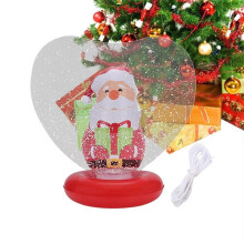 Palla di Natale Gonfiabile A Forma di Cuore con Decorazioni Luminose, Statuetta All'Interno, per Feste, per Esterni, Cortile, Piscina A