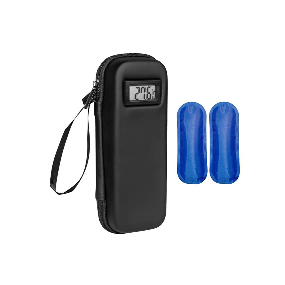 Exogio Insulin Cooler Travel Case With Temperature Display, Diabetes Travel Case With 2 Reusable Ice Packs For Diabetes Care