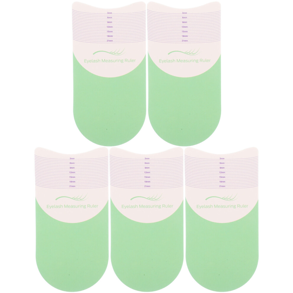 Villcase Light/Green 15Pcs Eyelash Measuring Rulers Plastic Lash Curling Tools