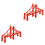 2pcs Track Toys Model Wooden Bulk 3