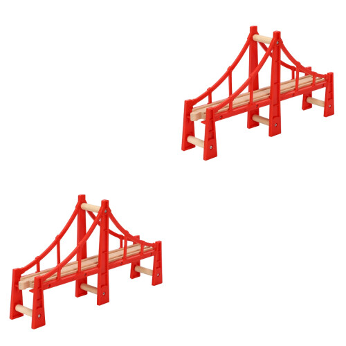 2pcs Track Toys Model Wooden Bulk 2