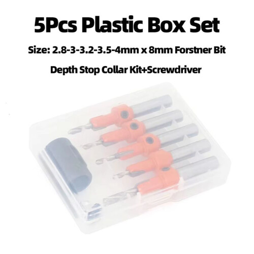 5PCS Set 8mm Adjustable Countersink Drill Bit Set,Drill Bits Counter Sinker Drill Bit Set for Woodworking 2