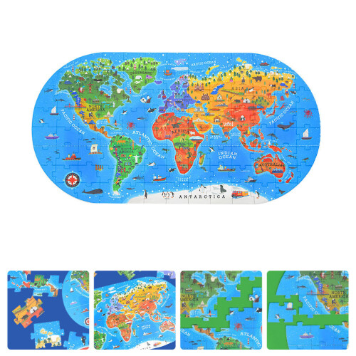 1 Set Puzzle Carte Éducatif Pour Enfants 2