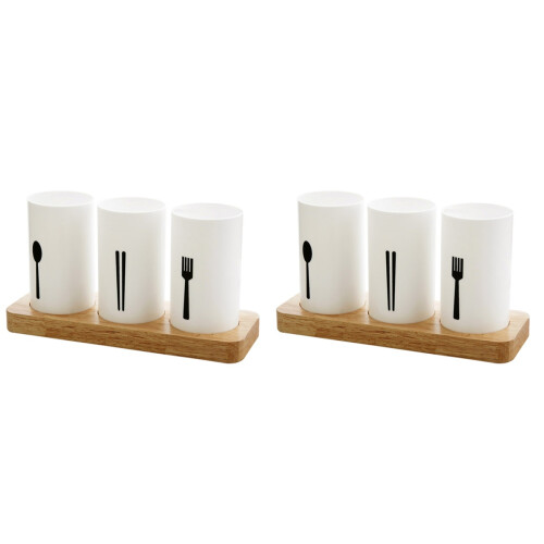 2Pcs Hollow Out White Chopstick Drain Container Flatware Storage 1