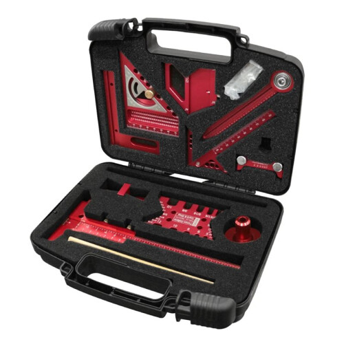 10pcs Woodworking Square Kit with T-Square Positioning Block Compass Honing Guide