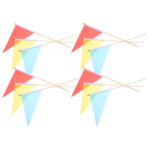 120Pcs Multi Triangle Pennants Reflective Safety Flags for Outdoor Use 2