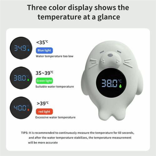 Baby Bath Thermometer, Waterproof Bath Thermometer with Temperature Warning and LED Display 2
