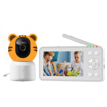 Babyphone Wi-Fi 1080p de 4,5 Pouces, Compatible avec Application et Interphone Vocal Bidirectionnel, Caméra de Détection des Pleurs, Articles pour
