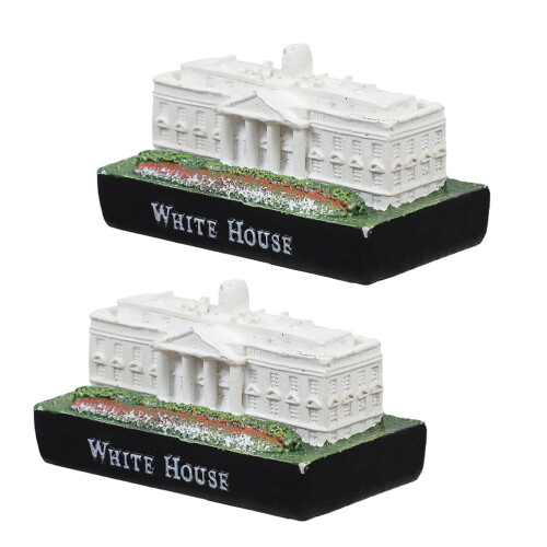 2 Pack White House Architectural Model Desk Statue Desktop Decor 2