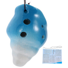 5Pièces Instrument Ocarina Céramique 6 Trous Bleu Ciel Pour Amateurs