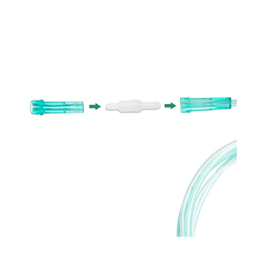Exogio 10-Pack Oxygen Tubing Swivel Connectors, 360-Degree Rotation, Standard Size - Male/Female