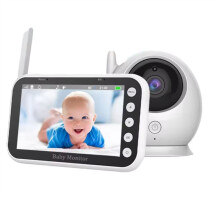 4,3 Inch Babyfoon, 2x Zoom, HD Draadloze Videocamera, Tweerichtingsaudio, Beveiliging, Nachtzicht, Temperatuur, Nannycamera