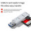 2 in 1 USB 3.0  TF Card Reader High Speed Data Transmission  to 5Gbps Compatibility Multiple for PC Laptops Camera B 5