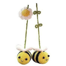 Gewebtes Bienen-Autoornament, Biene, Handgehäkeltes Autoornament, Rückspiegel, Autozubehör, Dekoration für Bienenliebhaber