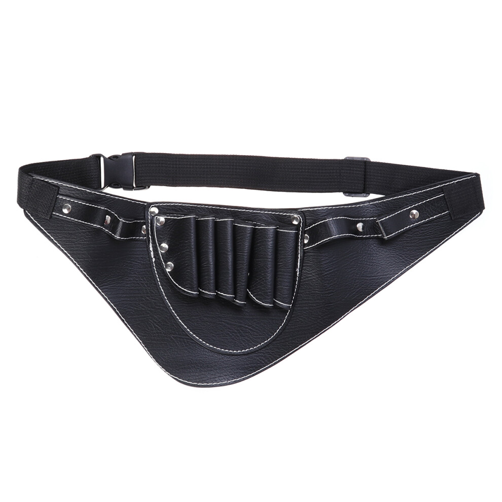 Totority 2Pcs Black Barber Waist Bag High Capacity Hairdresser Scissors Holder