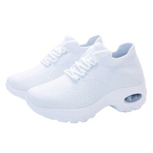 1Paire Sneakers Femme Blancs Mesh Antidérapant Pour Sport