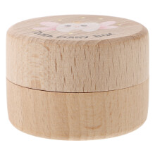5Pcs Solid Wood Baby Tooth Holder Box Kids Keepsake Organizer Beige