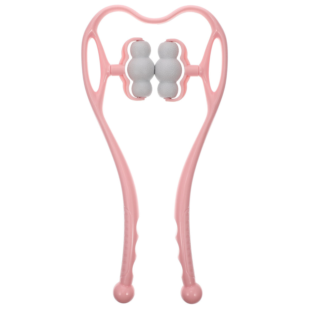 Ohphcall Pink 4Pcs Manual Roller Neck Massager Trigger Point Tool