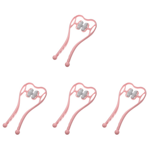 4Pcs Pink Manual Roller Neck Massager Trigger Point Tool 1