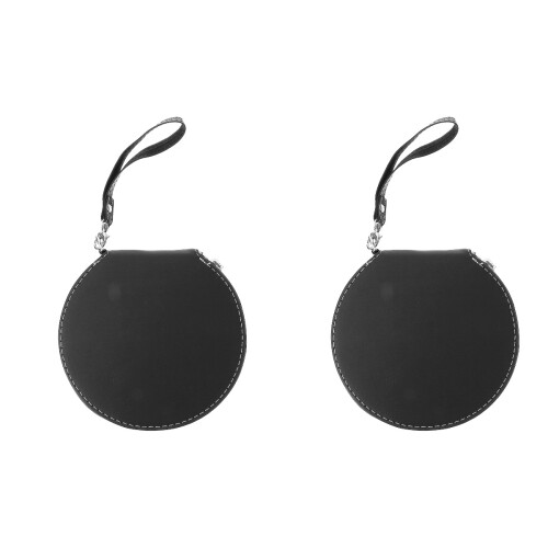 2Pcs Portable Black Cd Holder Pouch Large Capacity Disc Storage Case 2