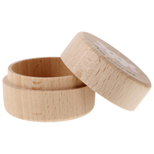 5Pcs Solid Wood Baby Tooth Holder Box Kids Keepsake Organizer Beige 2