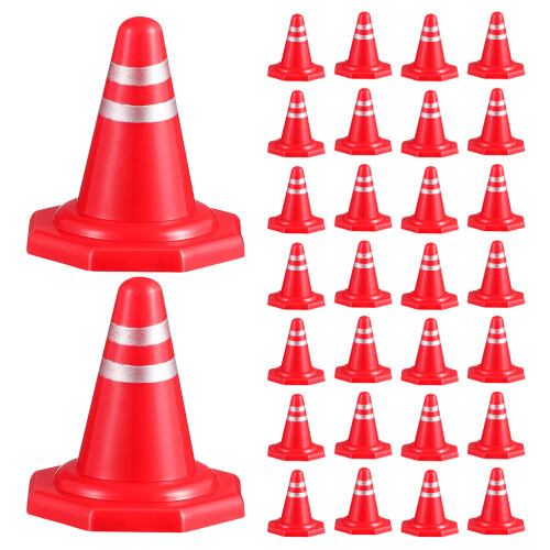 120 Pcs Diy Sand Table Traffic Signs Mini Plastic Cones Roadblocks