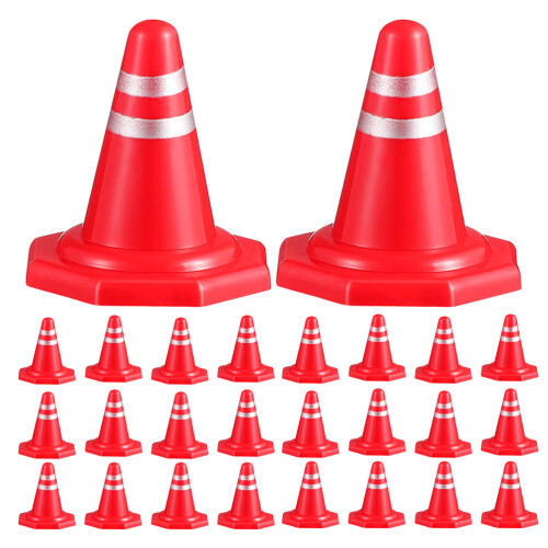 120 Pcs Diy Sand Table Traffic Signs Mini Plastic Cones Roadblocks 2